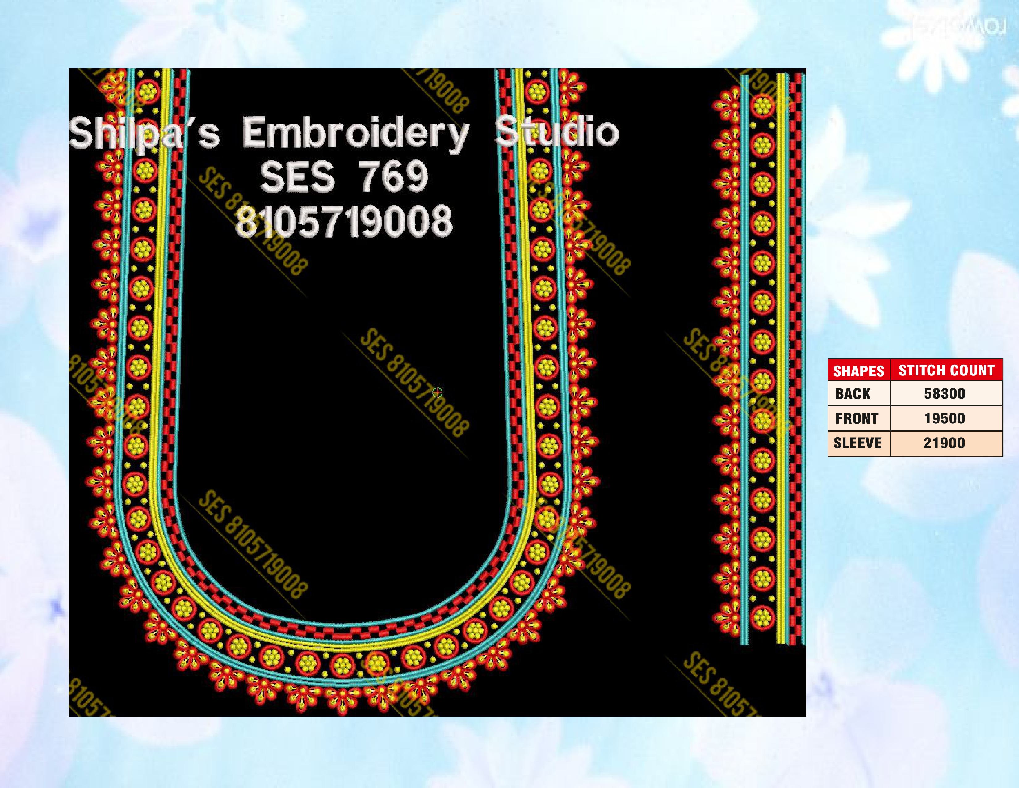 Embroidery Designs 701-800 Series