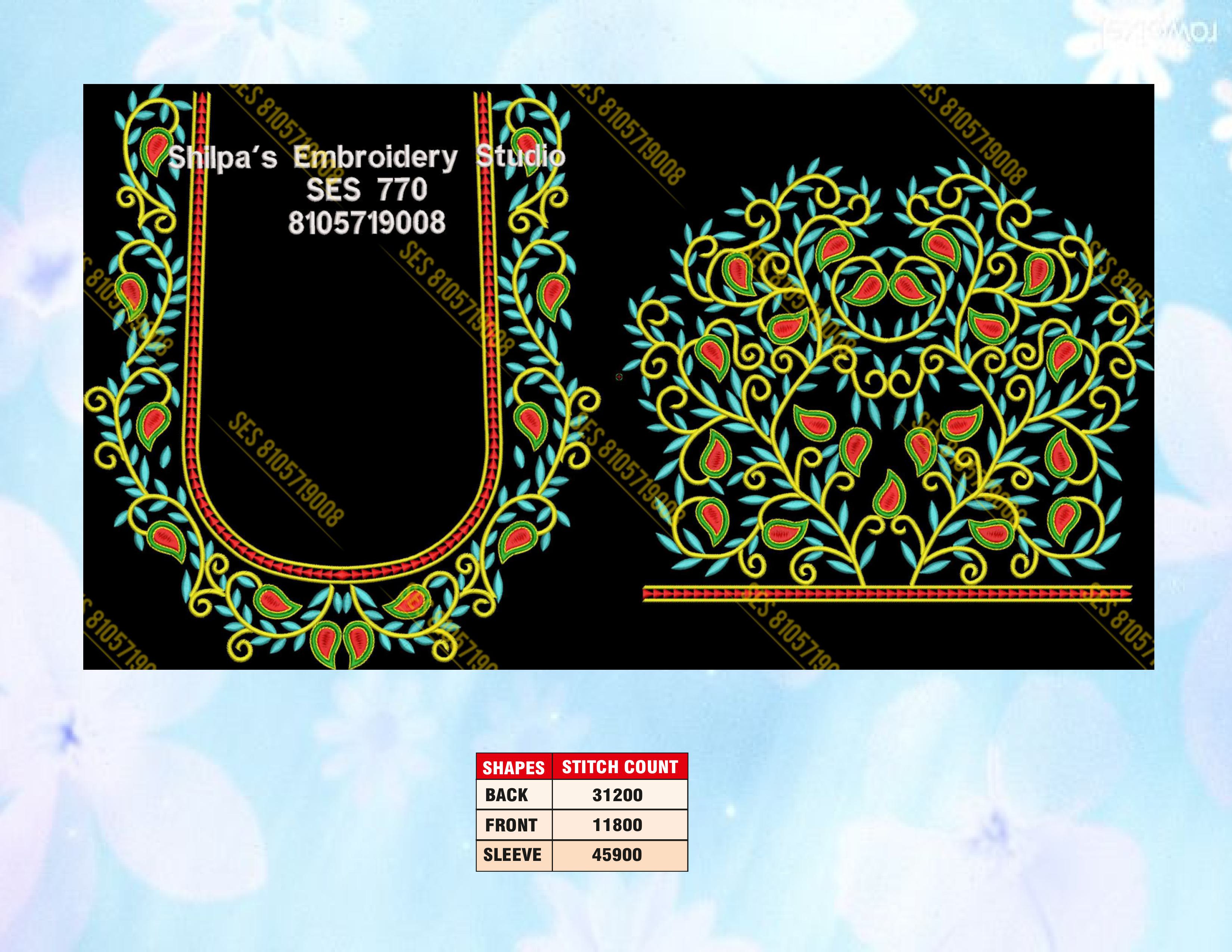 Embroidery Designs 701-800 Series
