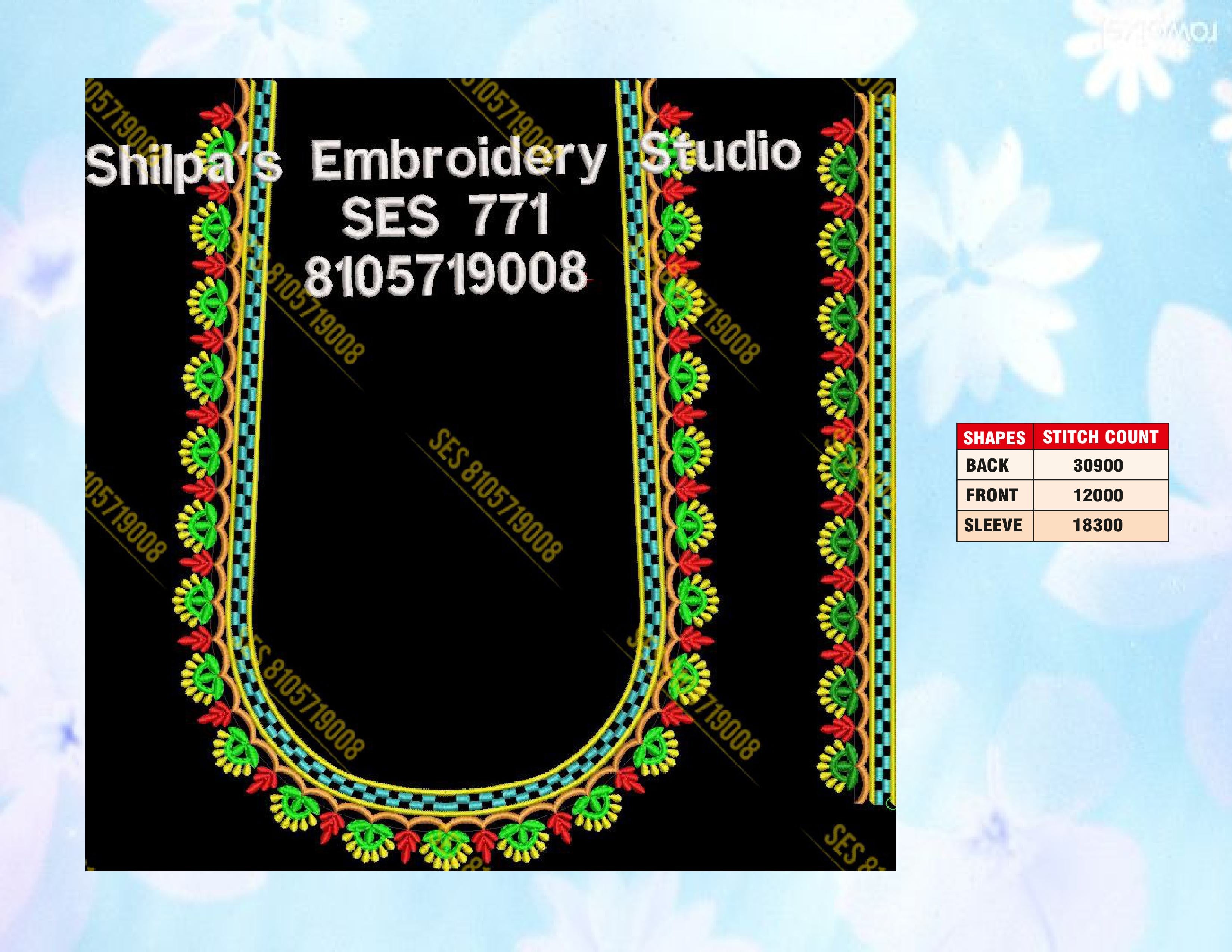 Embroidery Designs 701-800 Series