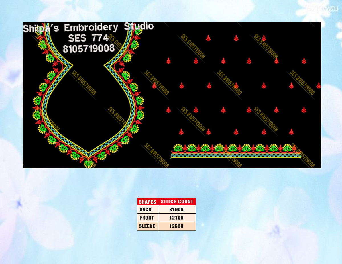 Embroidery Designs 701-800 Series