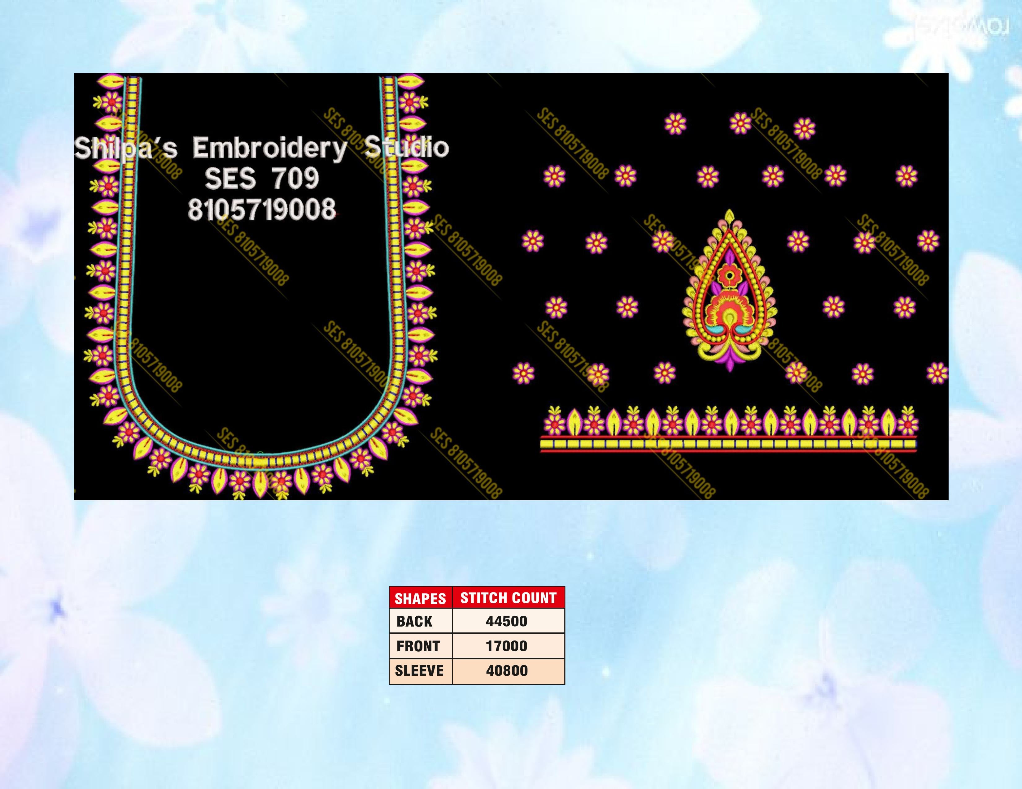 Embroidery Designs 701-800 Series