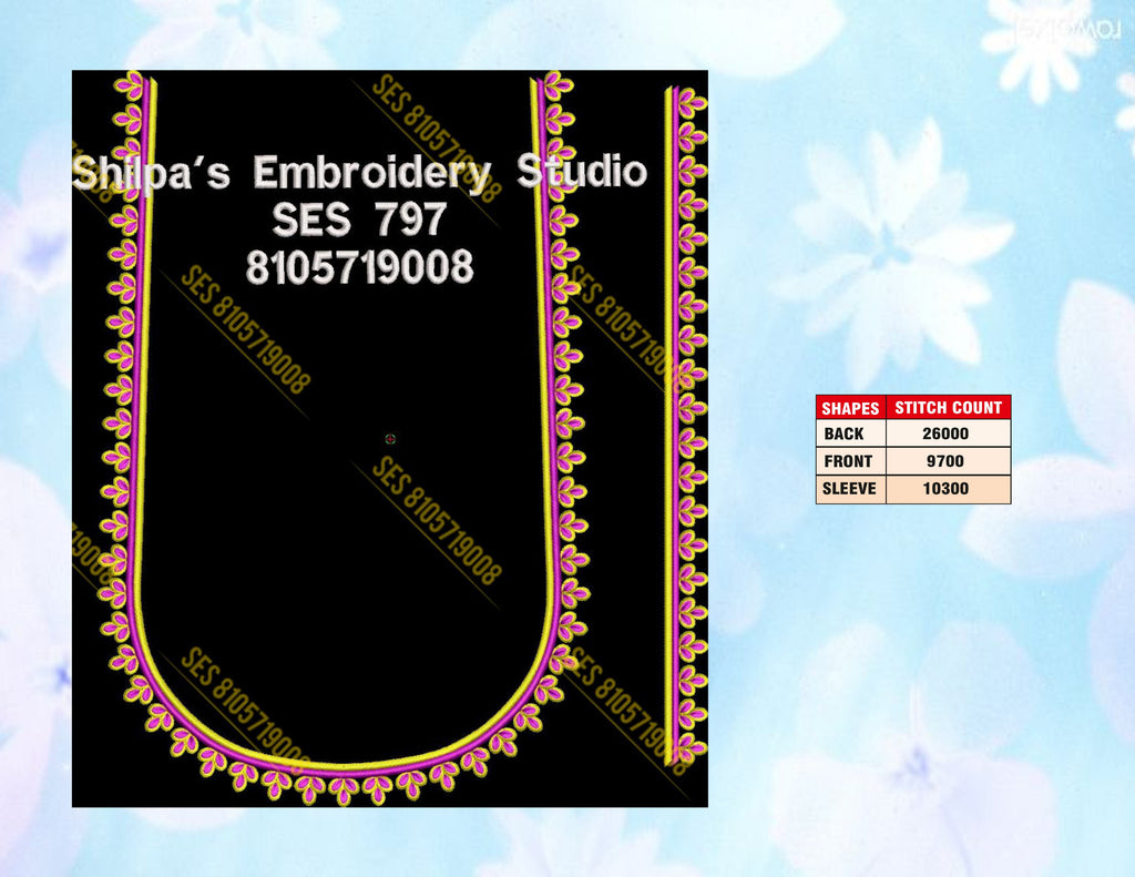 Embroidery Designs 701-800 Series