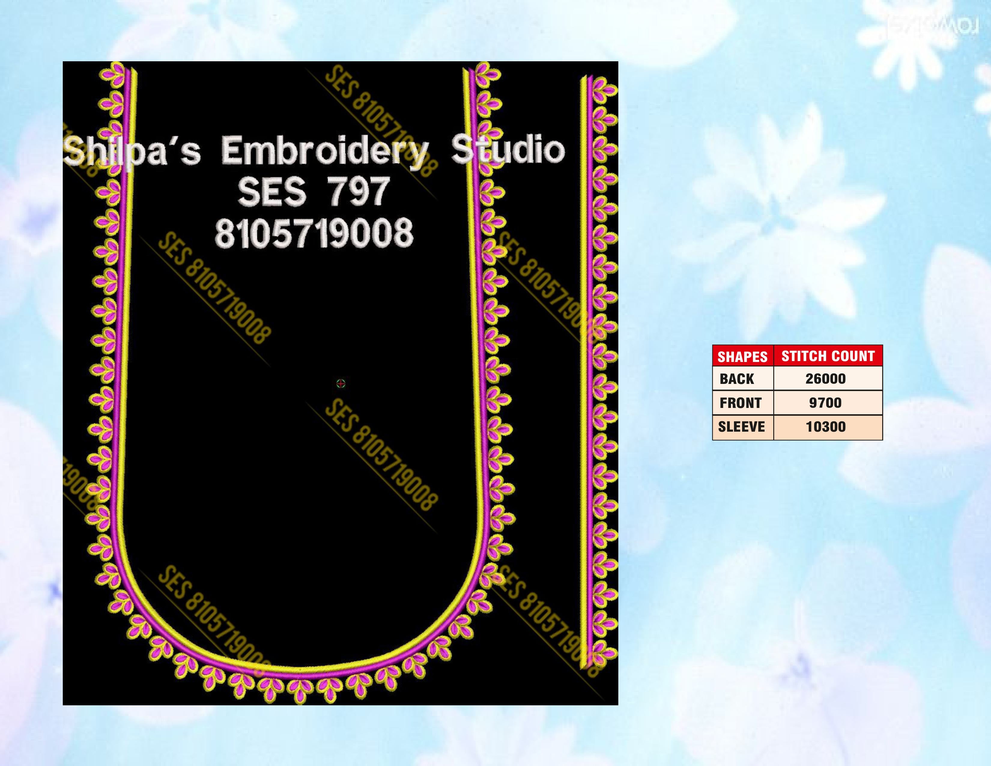 Embroidery Designs 701-800 Series