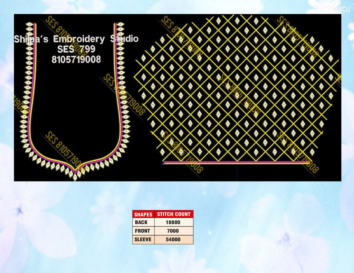 Embroidery Designs 701-800 Series