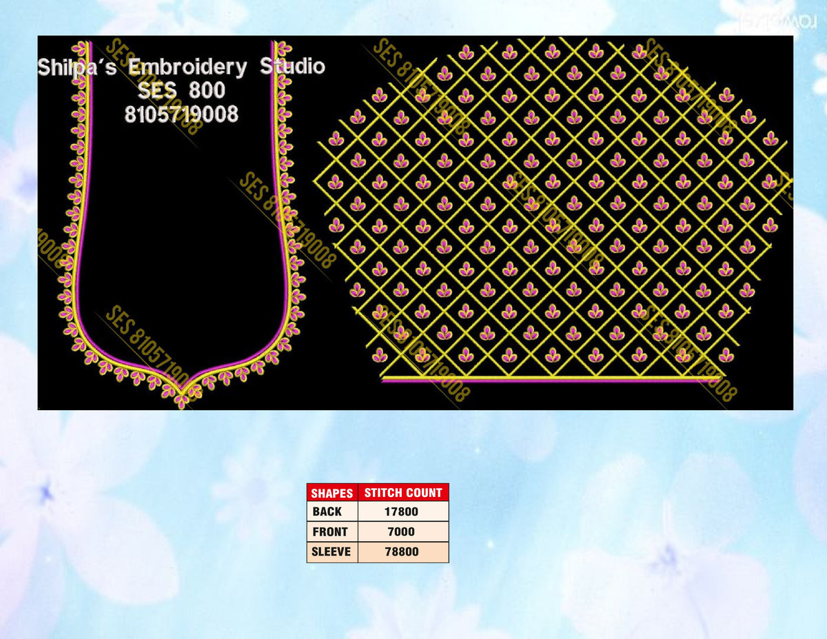 Embroidery Designs 701-800 Series