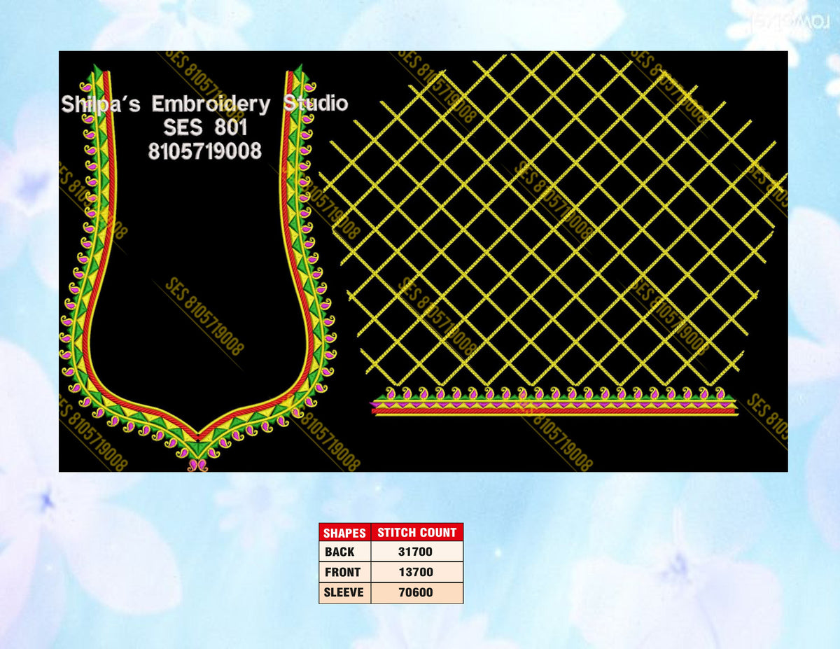 Embroidery Designs 801-900 Series