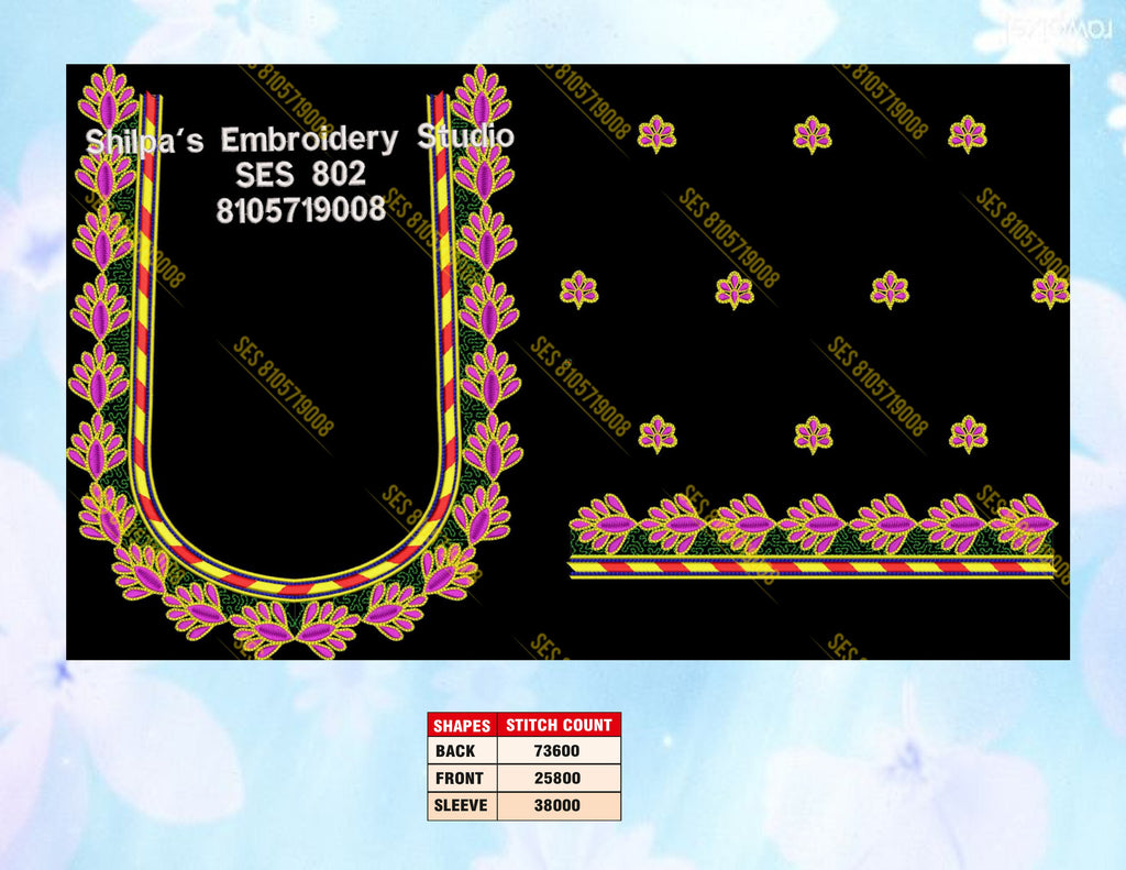 Embroidery Designs 801-900 Series