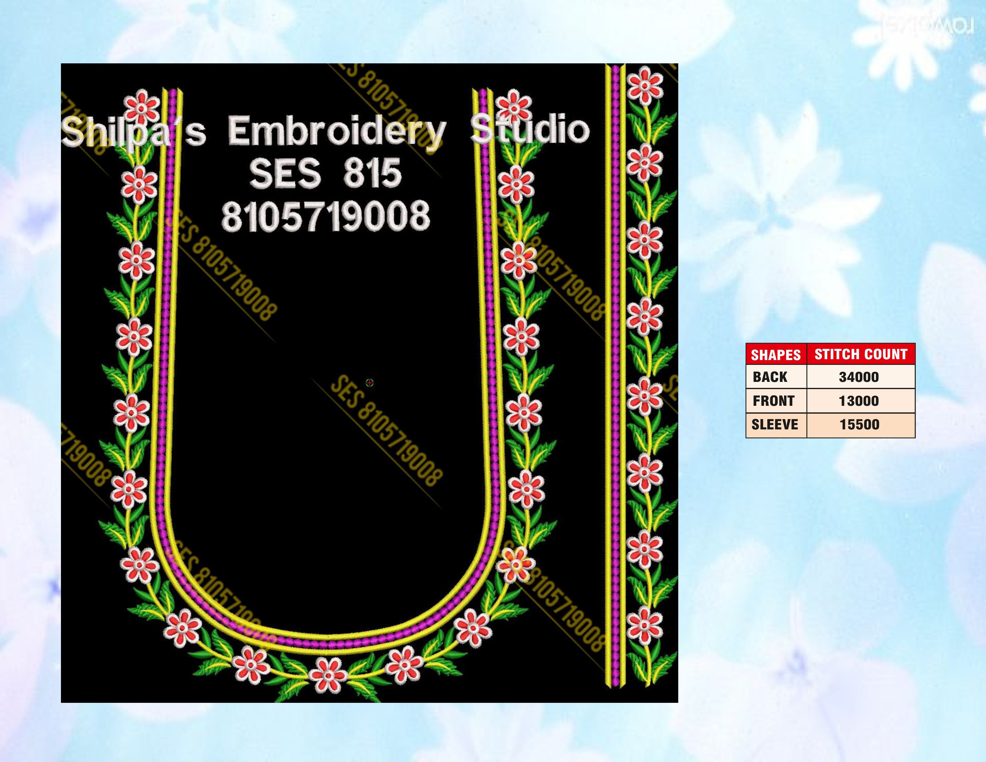 Embroidery Designs 801-900 Series