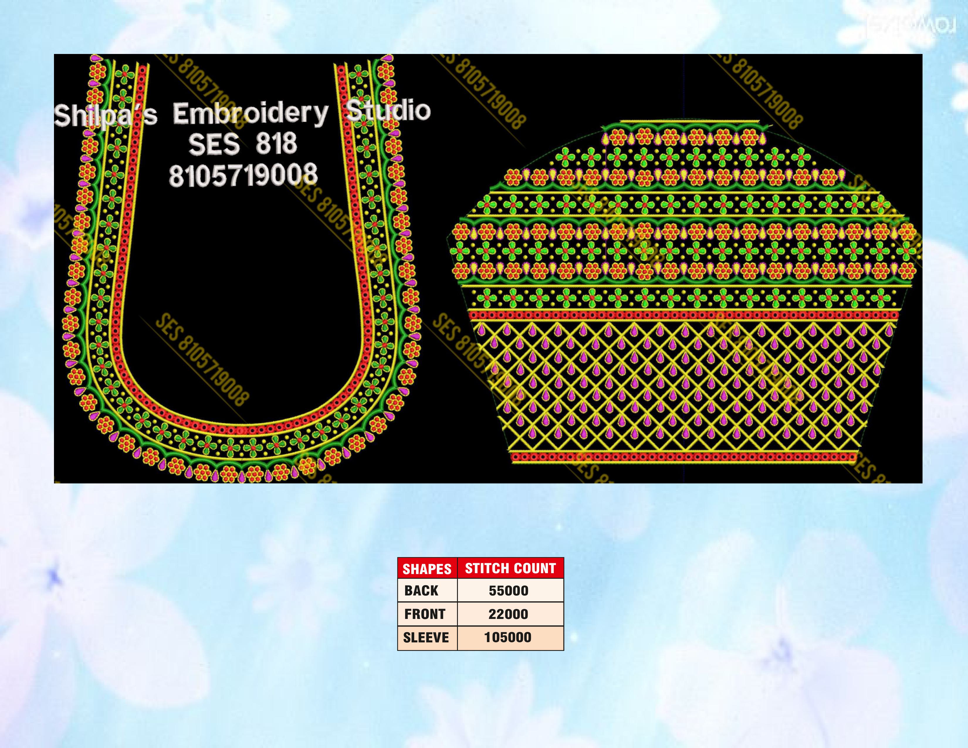 Embroidery Designs 801-900 Series
