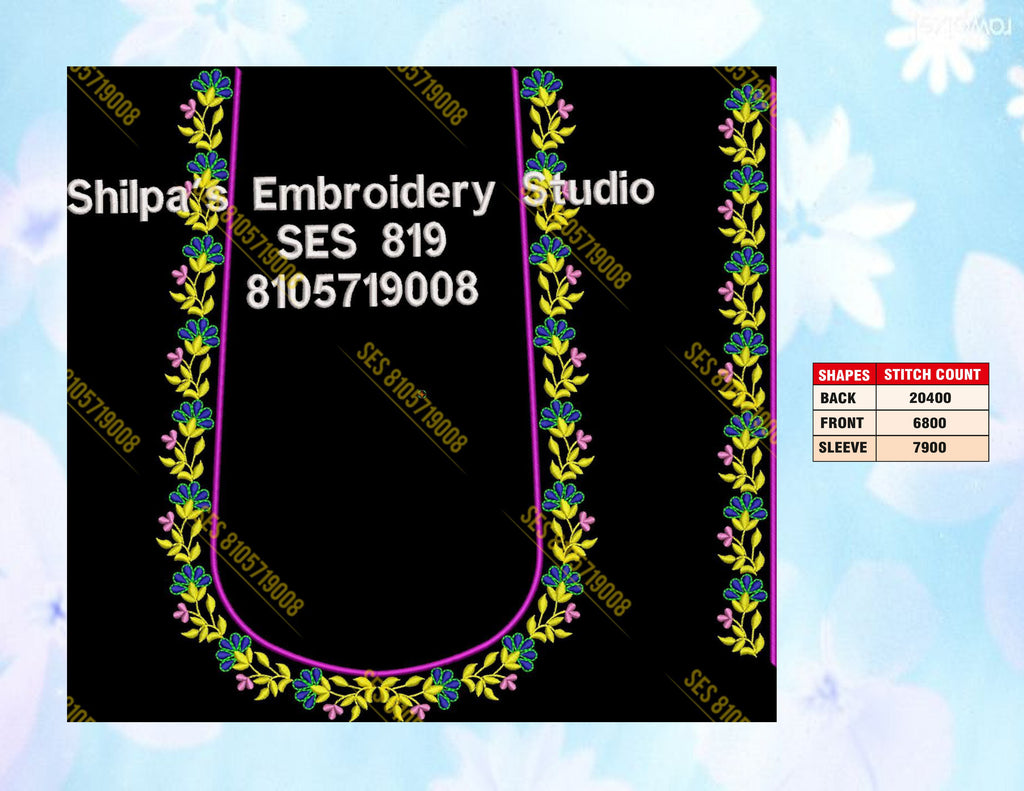 Embroidery Designs 801-900 Series