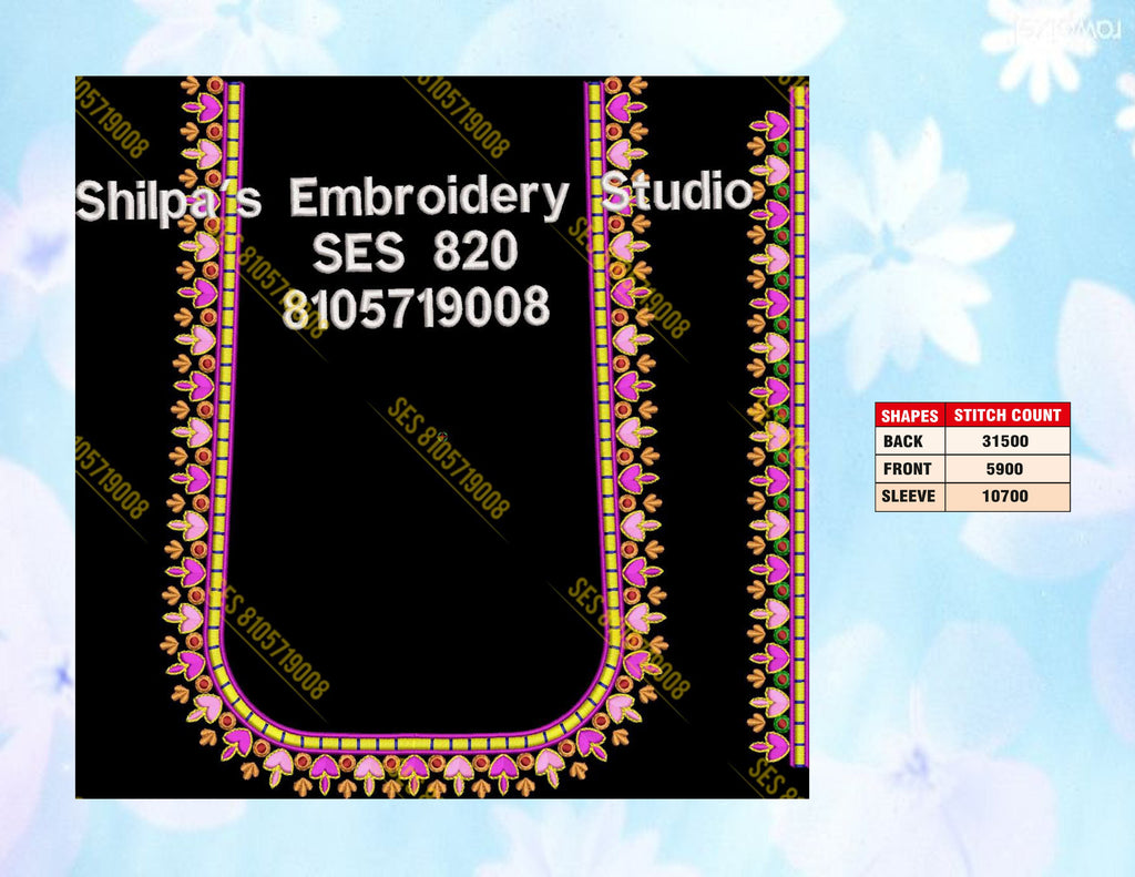 Embroidery Designs 801-900 Series