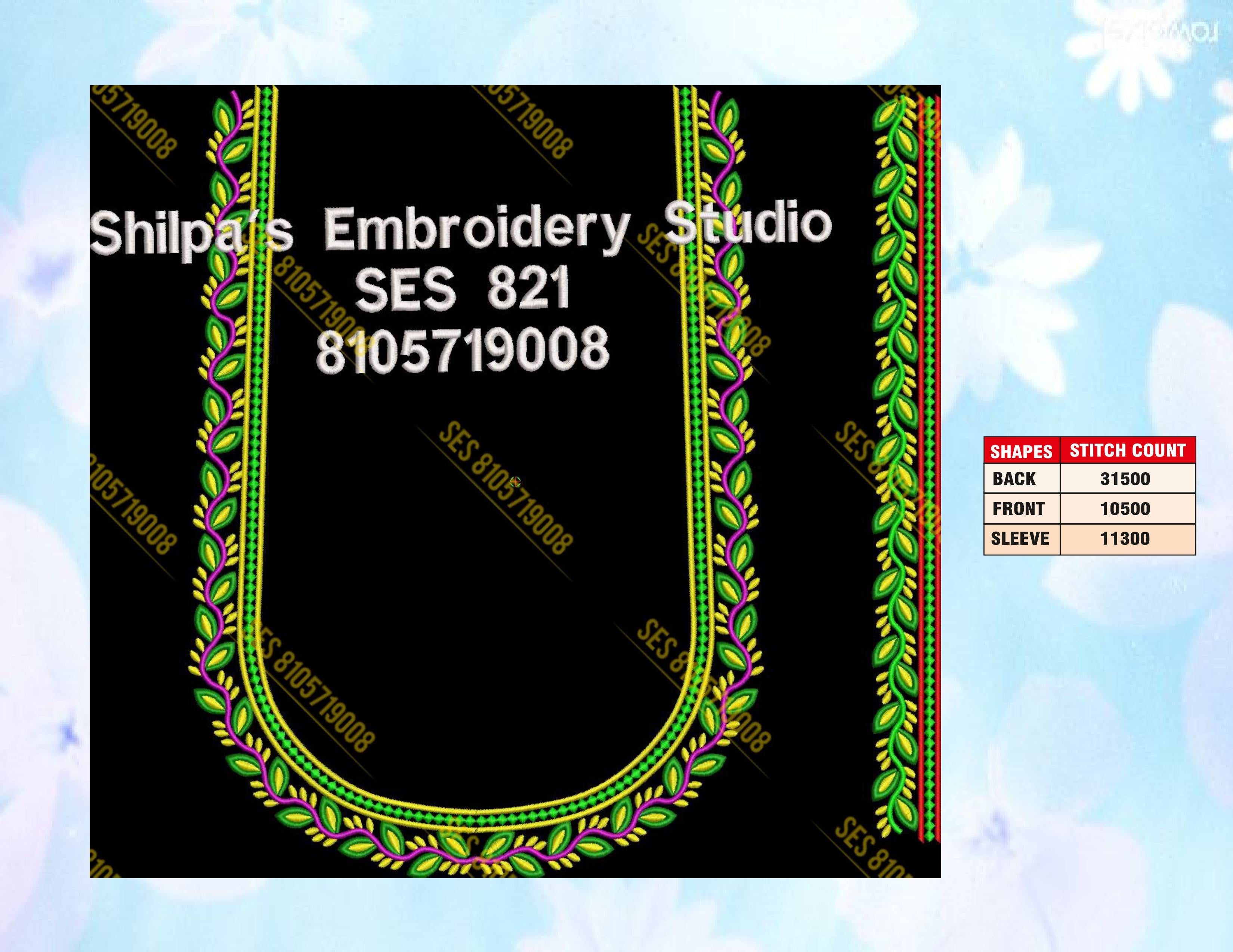 Embroidery Designs 801-900 Series
