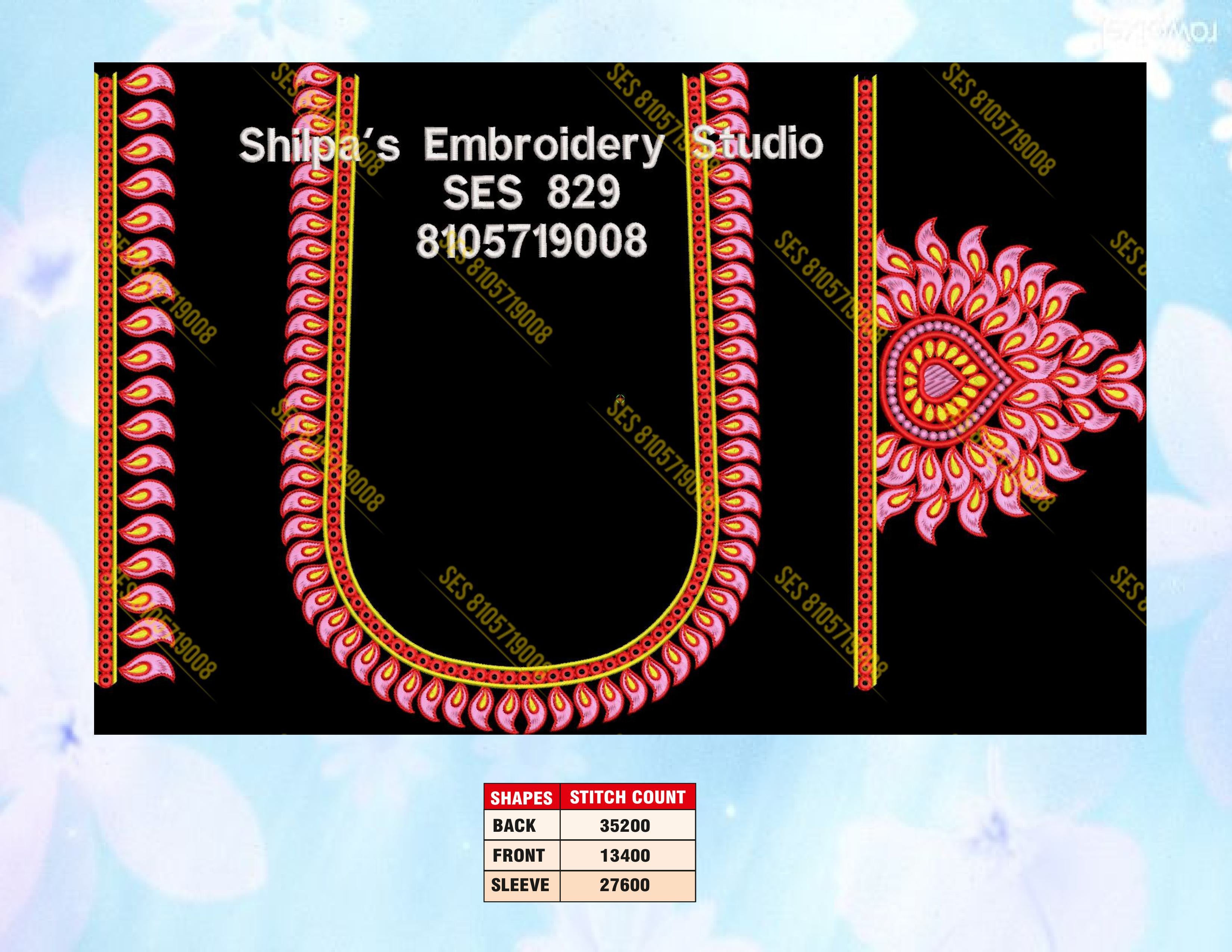 Embroidery Designs 801-900 Series