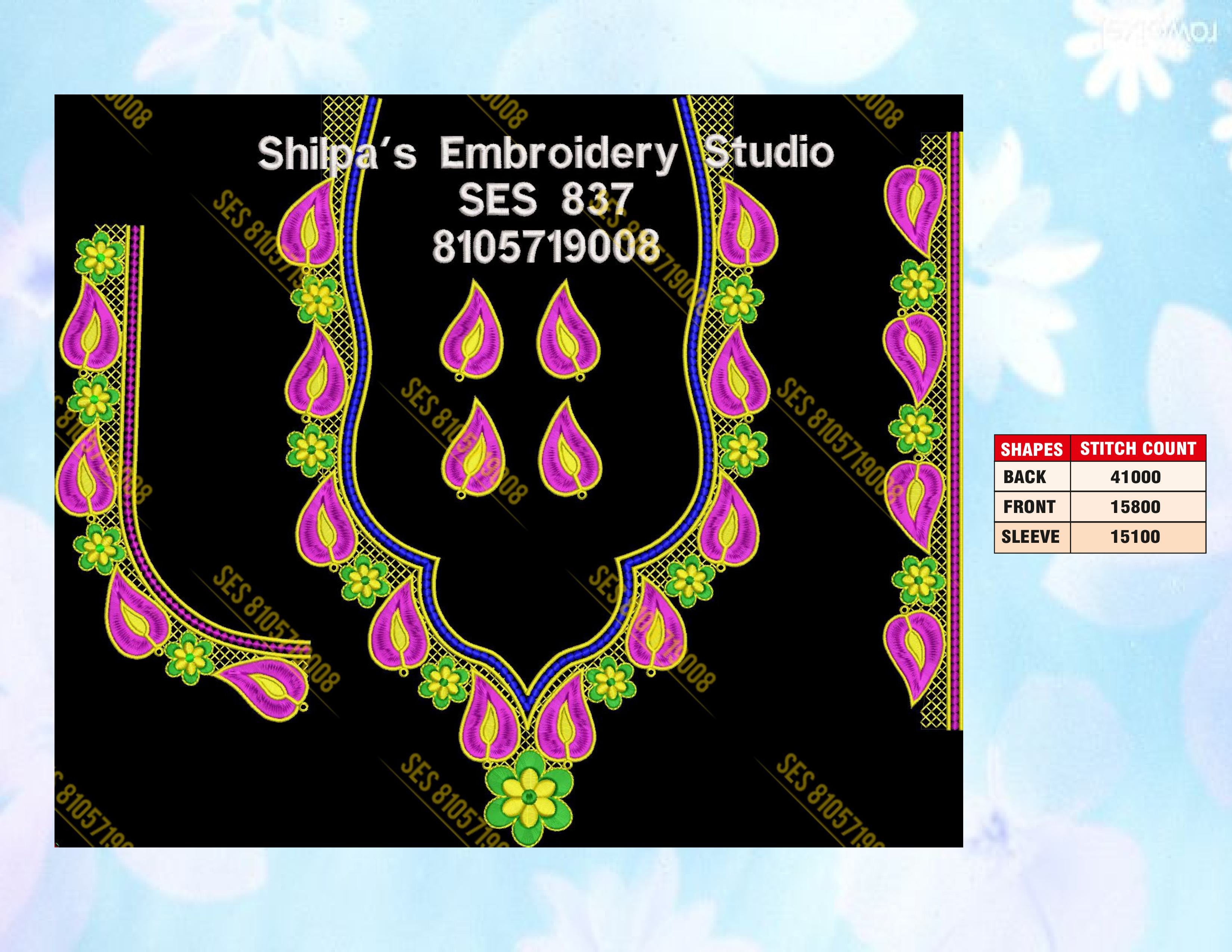 Embroidery Designs 801-900 Series