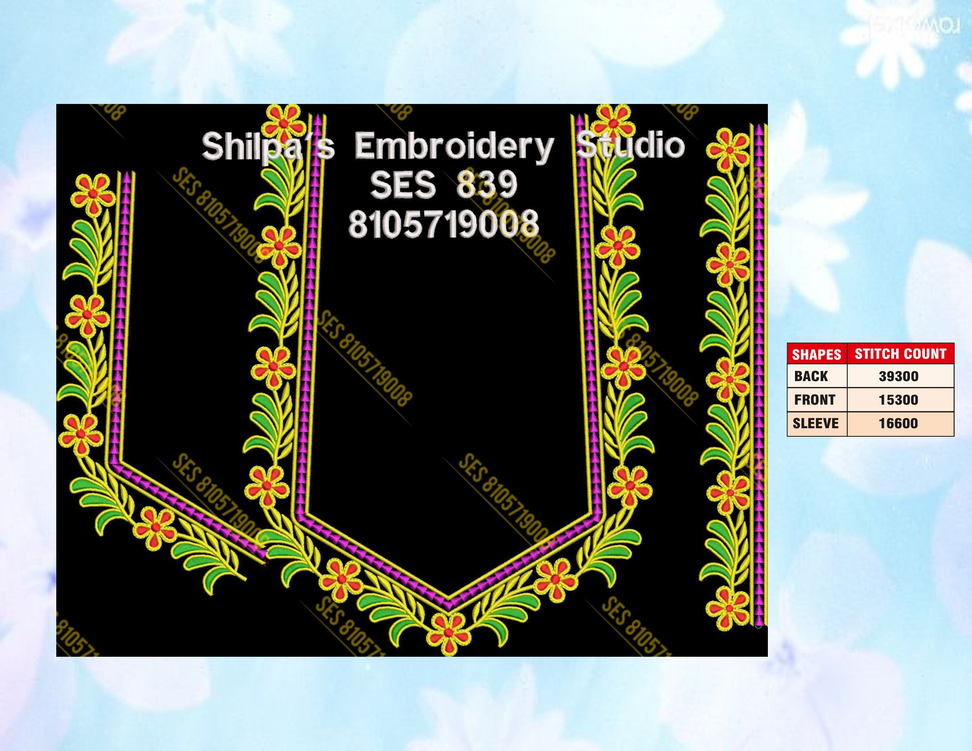 Embroidery Designs 801-900 Series