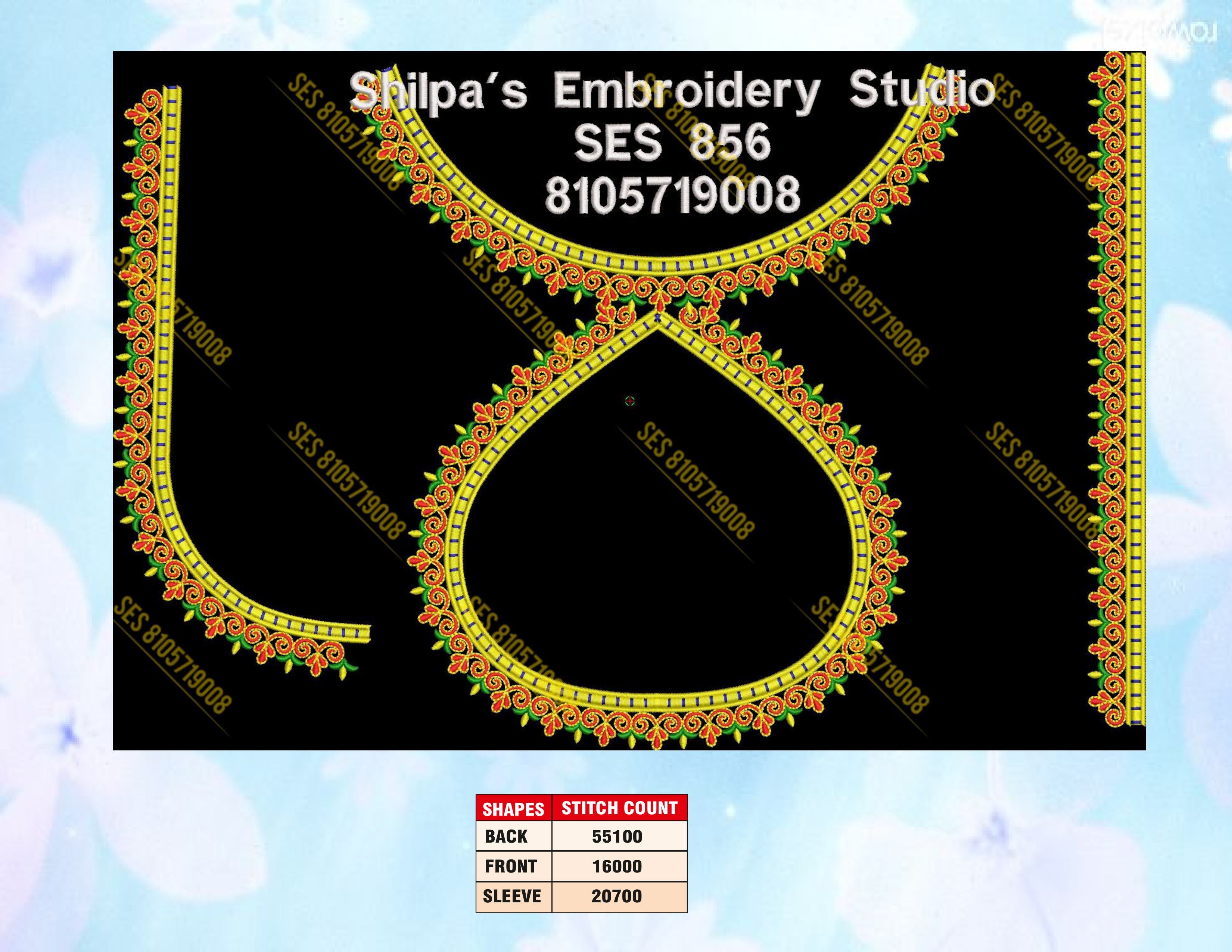 Embroidery Designs 801-900 Series