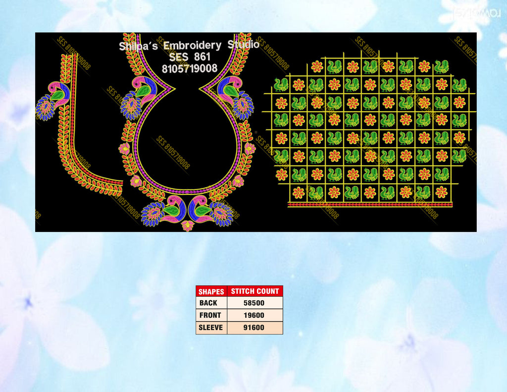 Embroidery Designs 801-900 Series