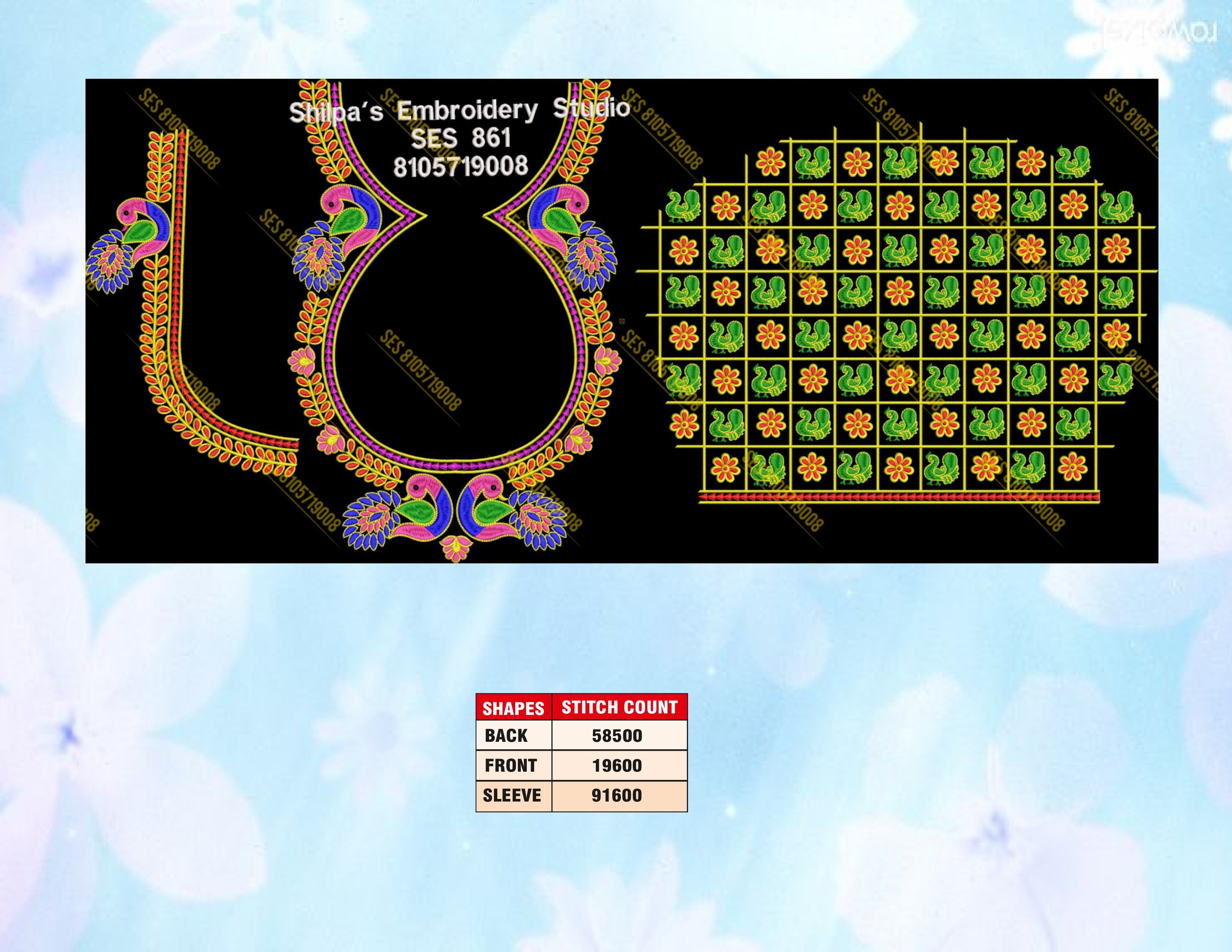 Embroidery Designs 801-900 Series