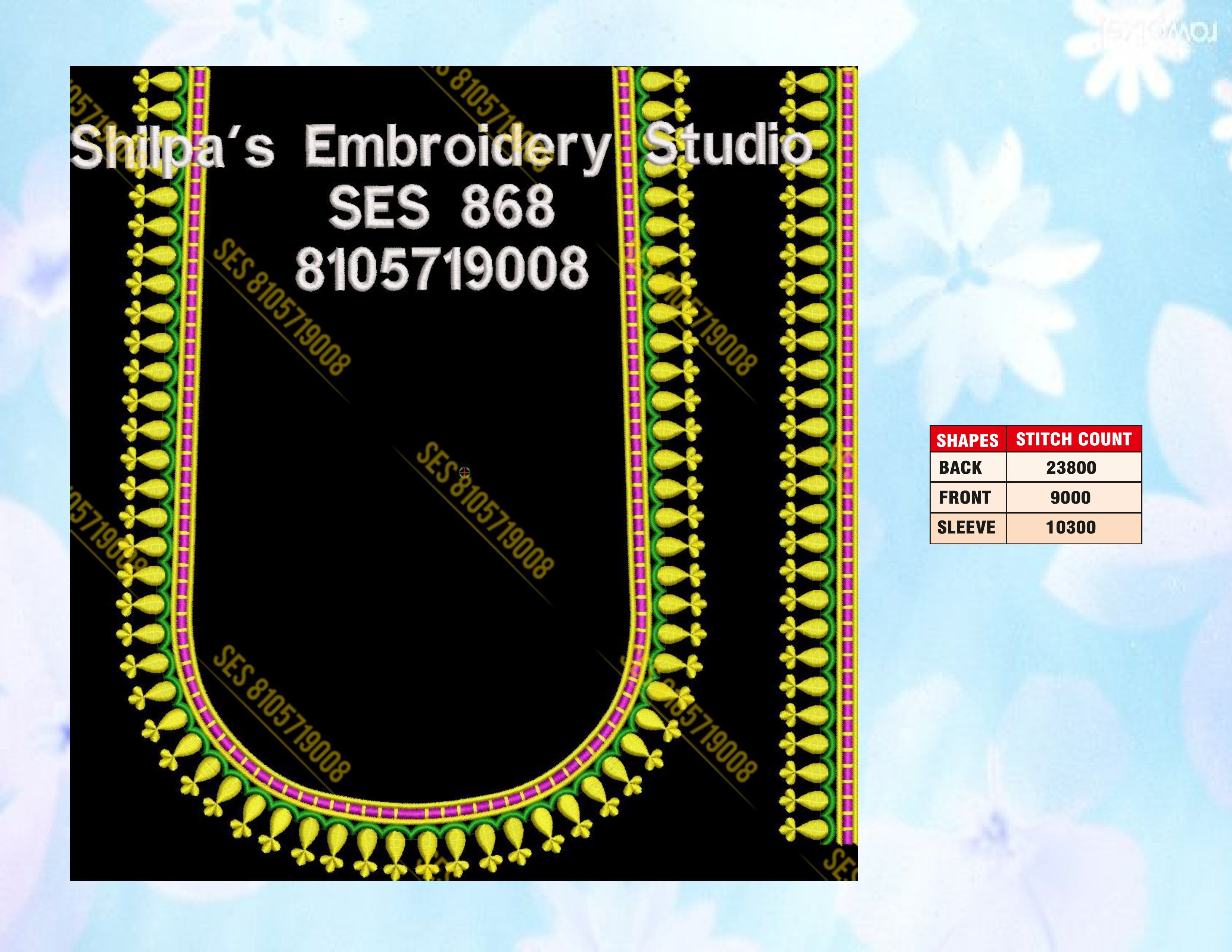 Embroidery Designs 801-900 Series