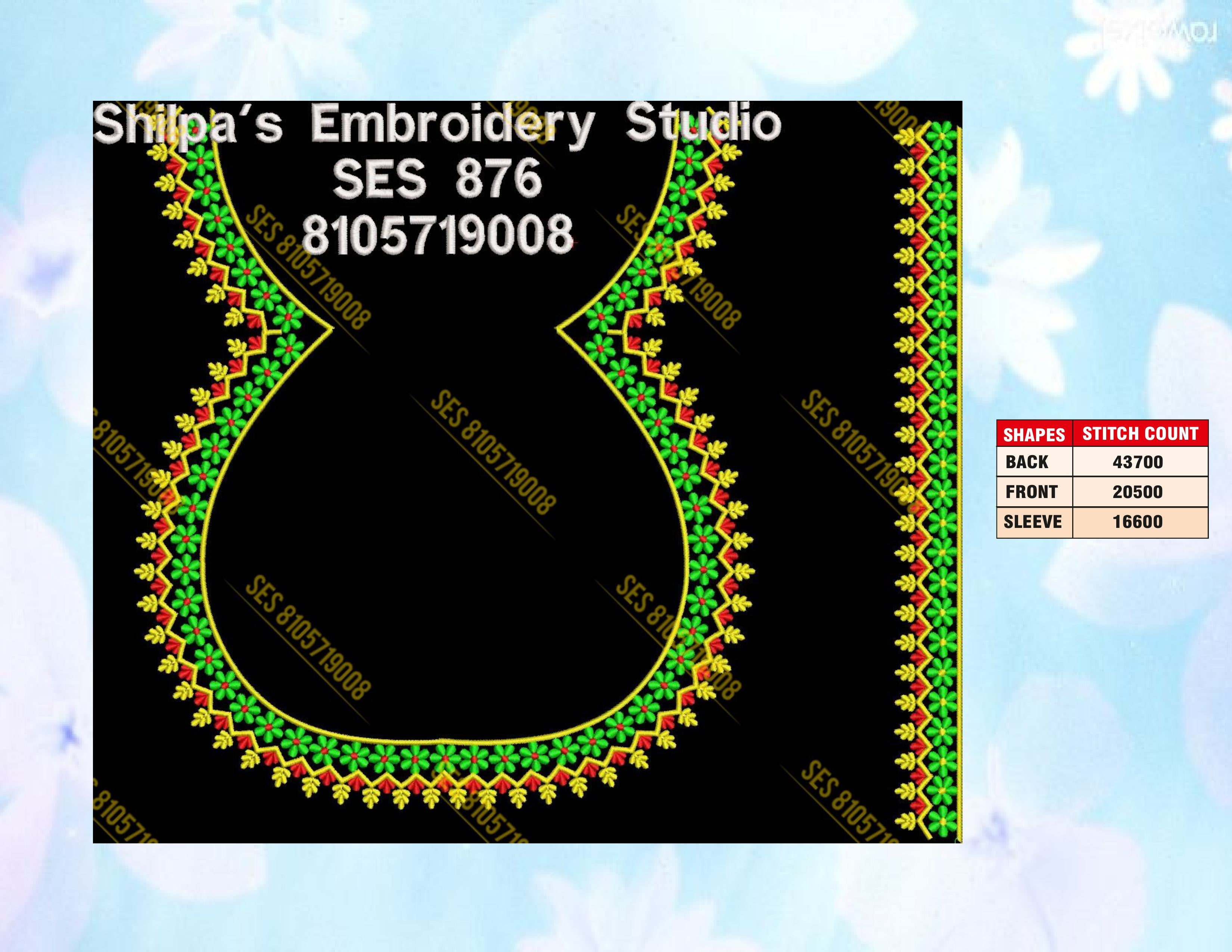 Embroidery Designs 801-900 Series