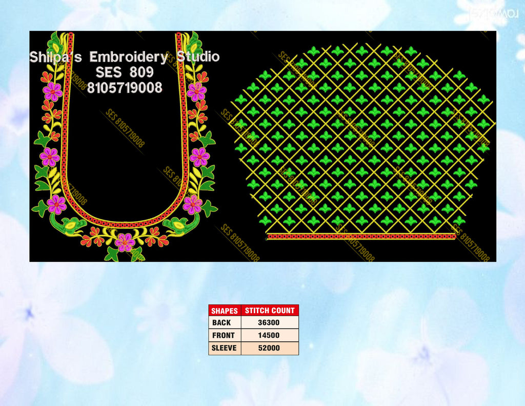 Embroidery Designs 801-900 Series