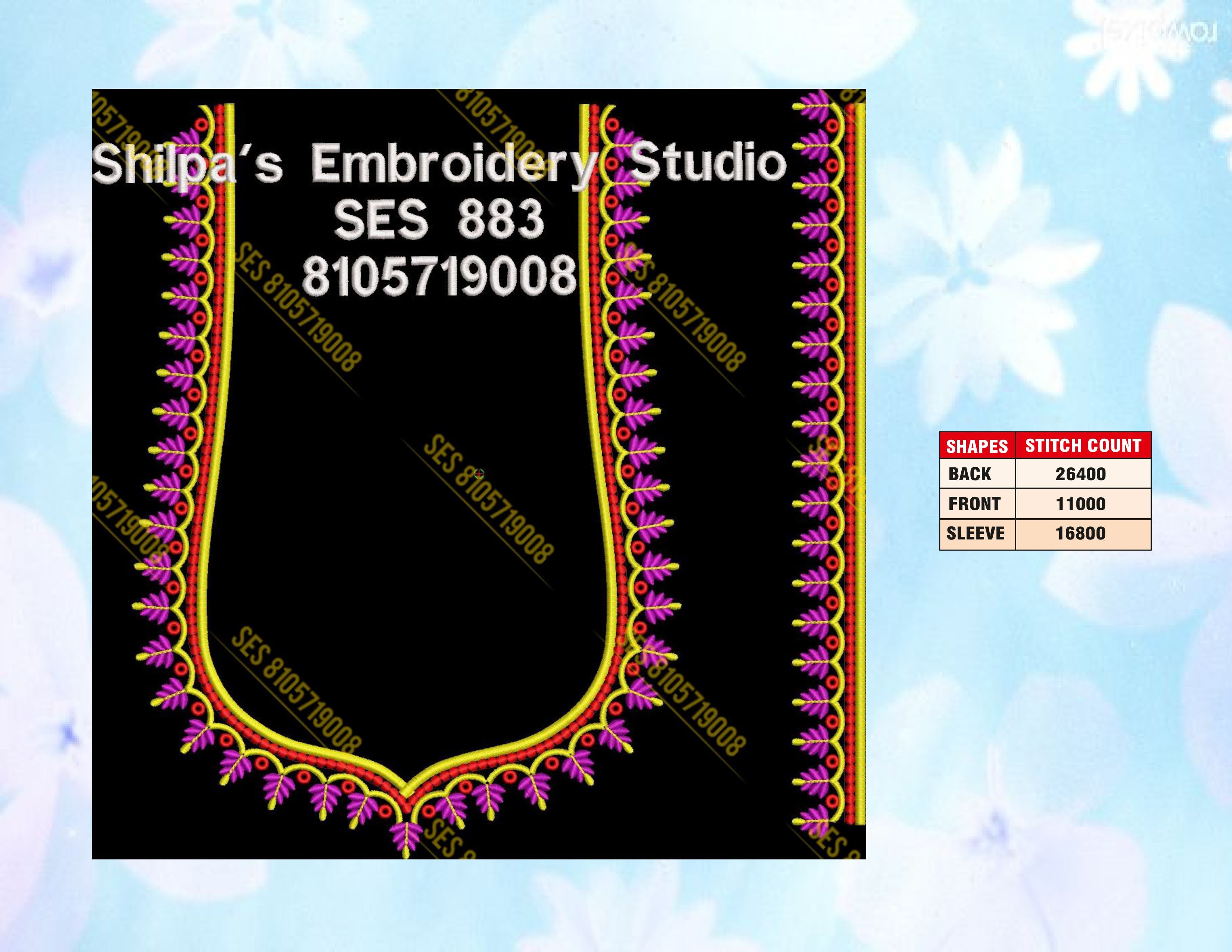 Embroidery Designs 801-900 Series