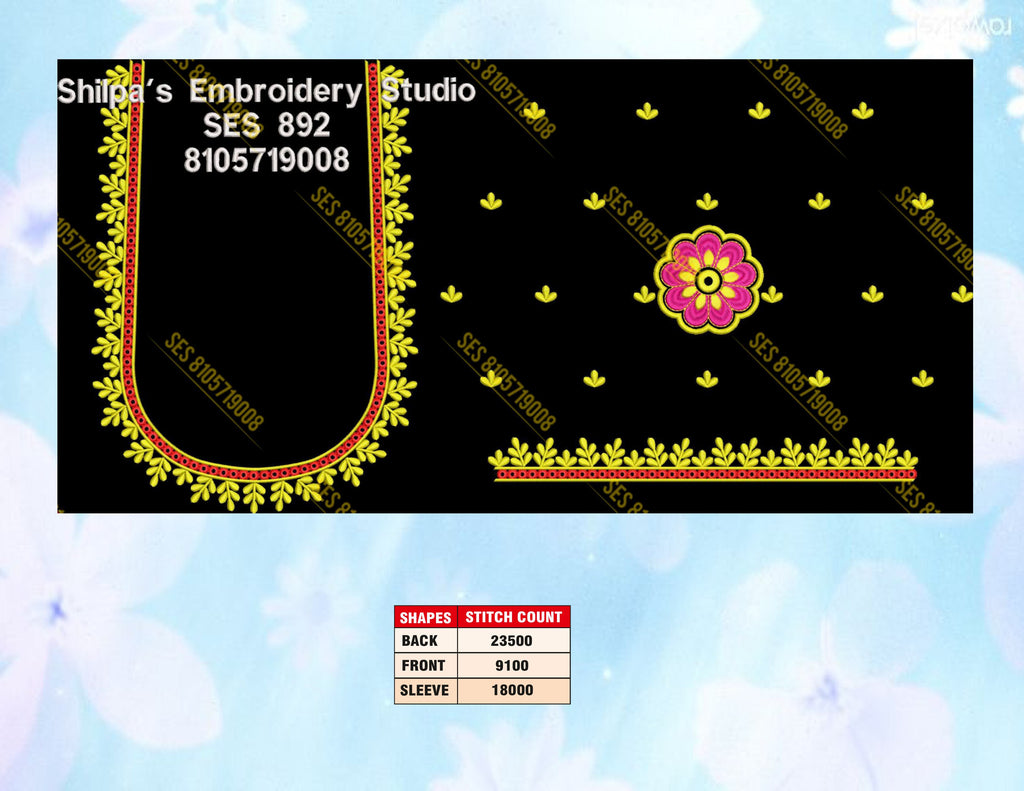 Embroidery Designs 801-900 Series