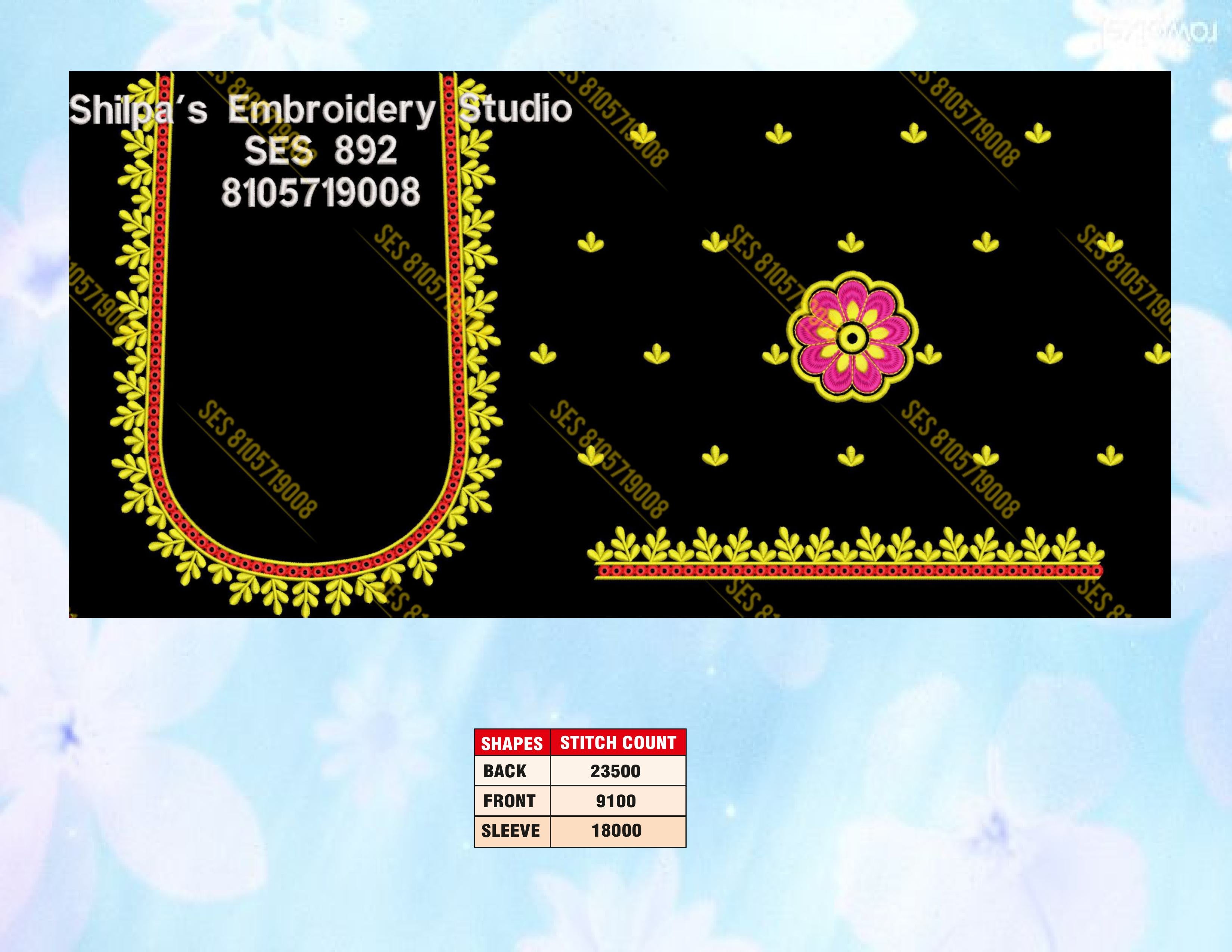 Embroidery Designs 801-900 Series
