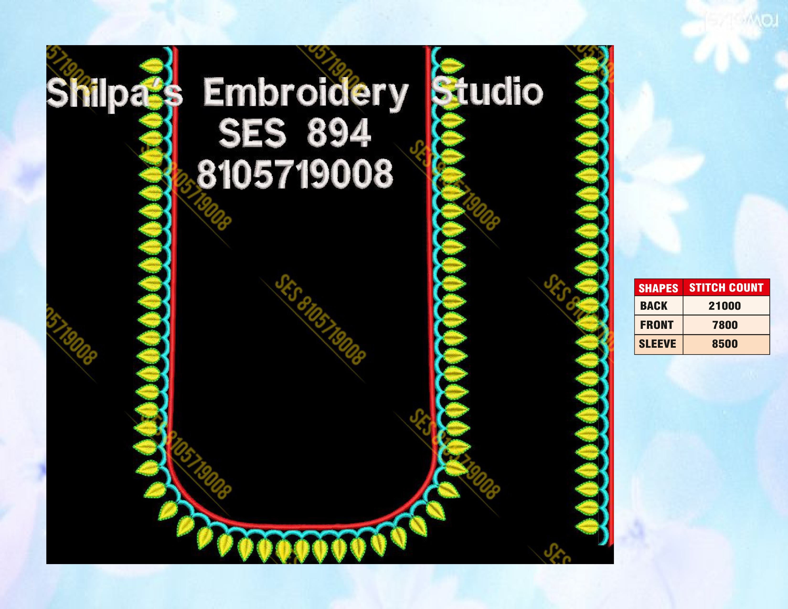Embroidery Designs 801-900 Series