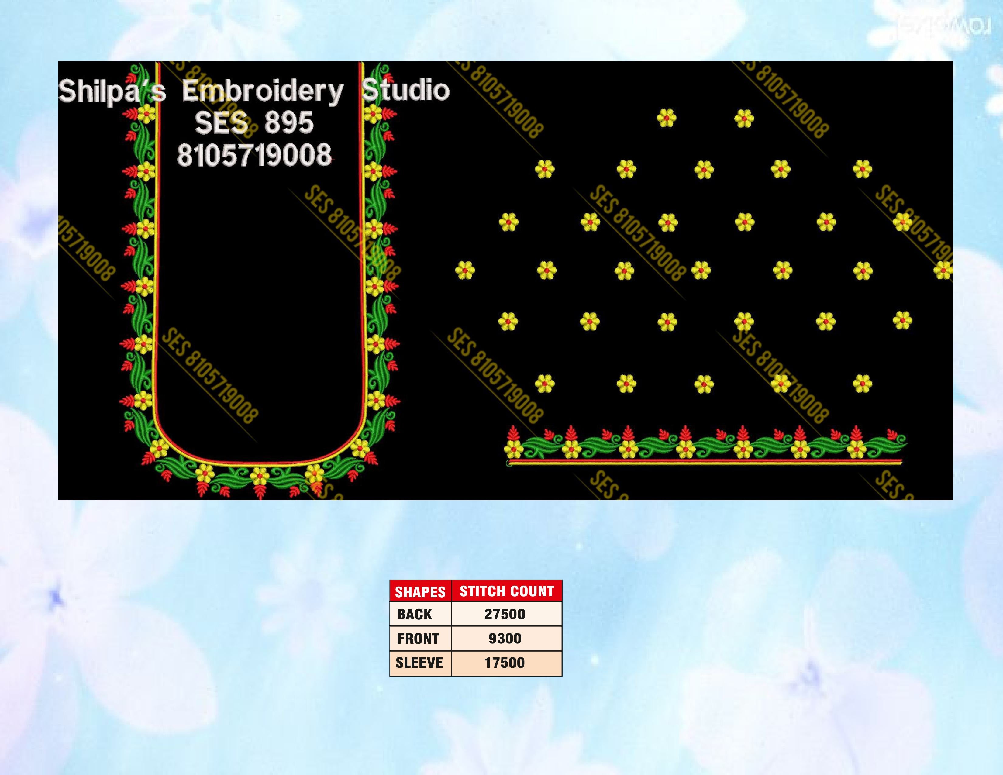 Embroidery Designs 801-900 Series